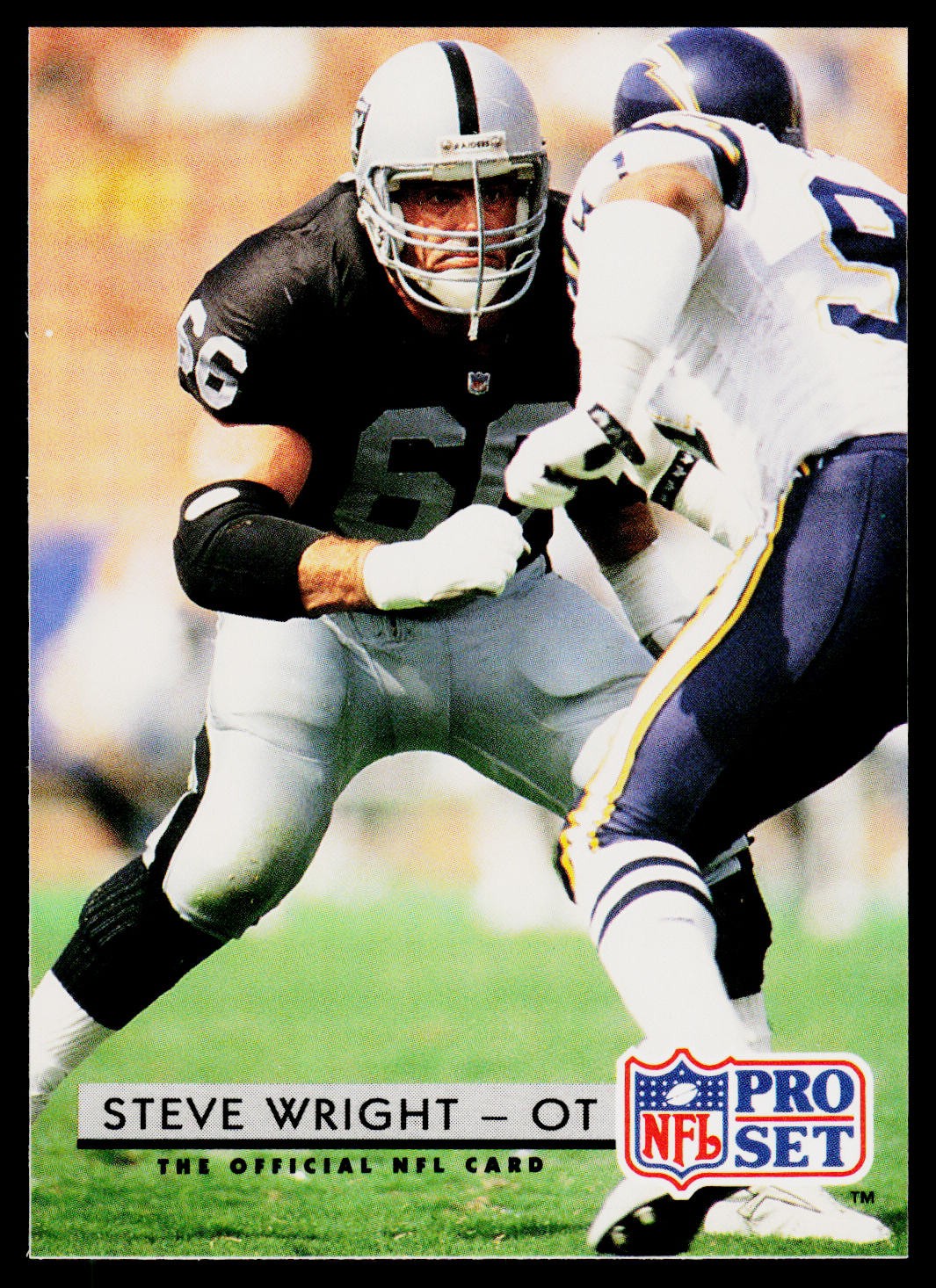 Steve Wright, 1992 Pro Set, #215, Los Angeles Raiders,