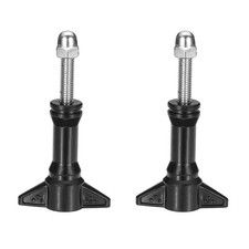 2 Pcs Aluminum Thumbscrew, Long Thumbscrew with Cap Double-Side with Nut, Black