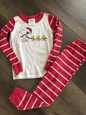 Hanna Andersson Pajamas Snoopy Peanuts Holiday Set Pants Organic Cotton Size 4