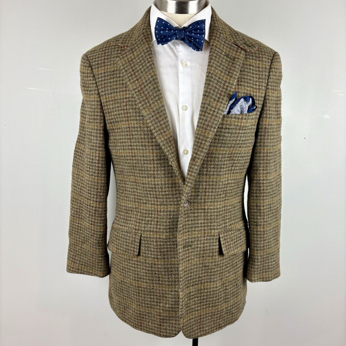 AMAZING J Crew 36S Yorkshire Moon Tweed brown 3 roll 2 houndstooth plaid blazer