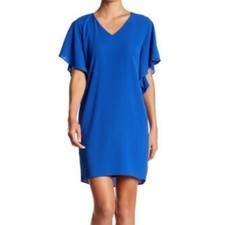 Eliza J Royal Blue Bat Sleeve V Neck Dress Womens 8 NWT