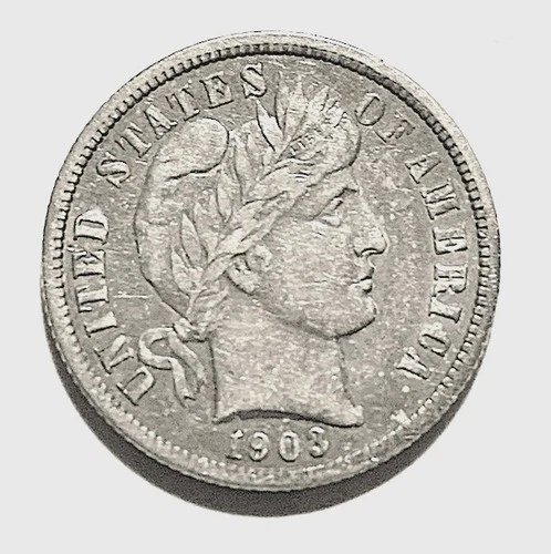 1903-P Barber 190&  Silver Dime Full LIBERTY KM-113 Very Pleasing Coin!!! Ppd-US