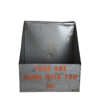 Vintage United States Steel Retail Display Shelf Box Take One Home With You
