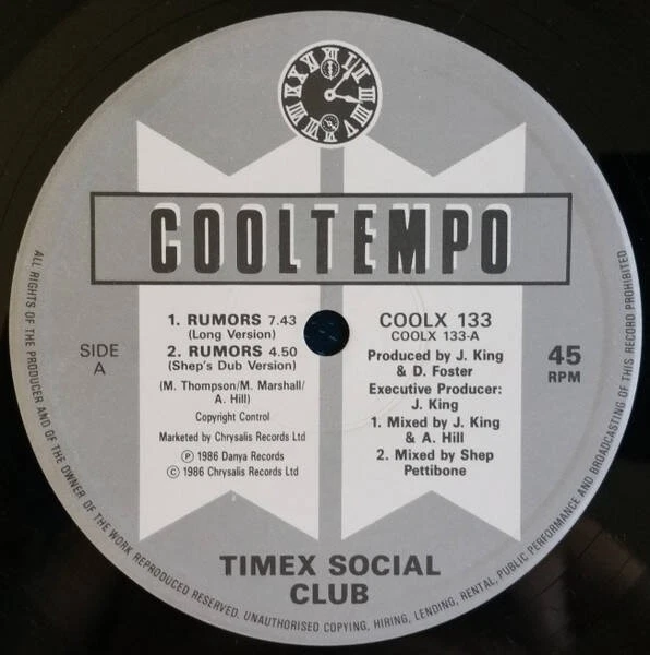 Timex Social Club - Rumors - Used Vinyl Record 12 - N5628z, photo 3 of 4