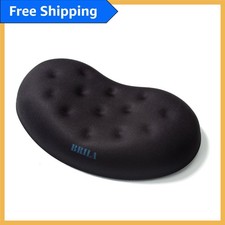 Sleek Black Ergonomic Mouse Wrist Cushion - Comfortable Memory Foam Design
