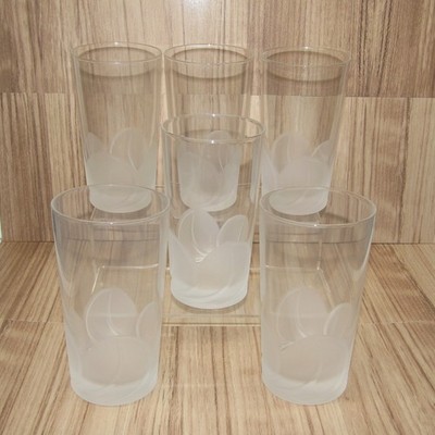 Cristal D'Arques Florence Highball Glass 5.25'' Crystal Frosted Petals Set Of 6