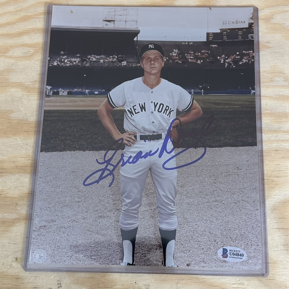 BRIAN DOYLE NEW YORK YANKEES SIGNED 8X10 PHOTO COA Beckett U04840