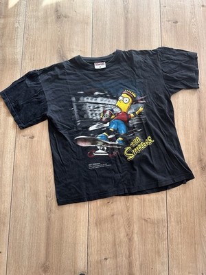 Vintage The Simpsons Bart Simpson T-Shirt Schwarz Gr. XL Redwood 1999 Skateboard