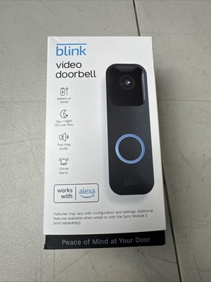Blink Video Doorbell Camera Wi-Fi Smart Security System (Black) w/ Corner Mount