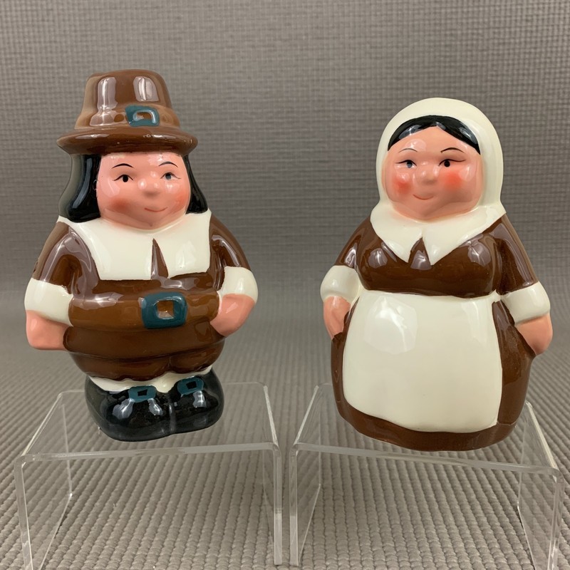 VTG Publix 2005 Pilgrim Pair Thanksgiving Holiday Salt & Pepper Shakers NIB