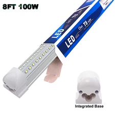 8FT LED Shop Light 100W T8 Linkable LED Light Fixture For Garage Warehouse 25Pcs