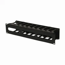 High Density 2U Steel 19" Rack Cable Manager Plastic Snap Hinge fastened Cover