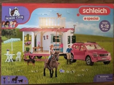 Schleich Horse Club, Horse Toys Playset Girls Boys, Camping Trip Camper 72205
