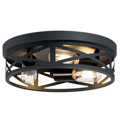 Flush Mount Ceiling Light Fixture3-Light Ceiling Light Fixture for Hallway Bla