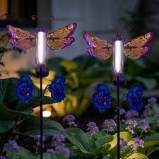 Solar Powered Outdoor Lantern – Iridescent Raven Stained Glass Autumn Leaves Design, Waterproof Hanging Light For Patio, Garden, Camping, 5.5x5.5x14 Inches