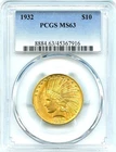 1932 $10 Gold Indian Eagle, PCGS MS63, Very Attractive and Flashy Gold Coin!