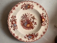 Masons Red Fruit Basket Soup Bowls x2 Pair Ironstone England Vintage VGC