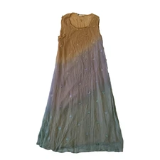 La Cera Rayon Dress Women’s M Multicolor Floral Boho Maxi Casual Sundress Summer