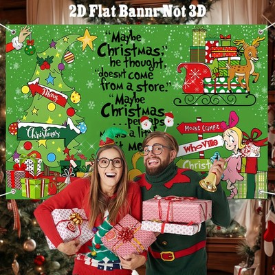 Weihnachtsbanner Weihnachtsdekorationen Grün Party Hintergrund Winterurlaub