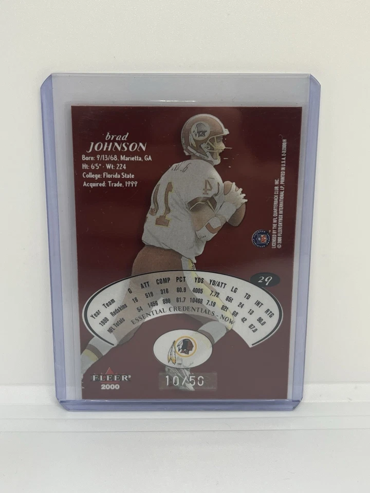 2000 Fleer Ex - #29 Brad Johnson Essential Credentials /50 - Image 2 of 2