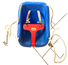 Little Tikes 2-in-1 Snug Secure High Back Blue Toddler Outdoor Swing
