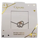 CLOGAU Sterling Silver Bound Forever Bracelet & 9ct Gold Plated Heart NEW 20cm