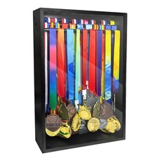 MOCAS Medal Hanger Display Case, Dust-Proof 22"x15" Wall Extra Large, black 