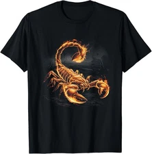 Scorpion Insect Arachnid Cool Fiery Scorpio Design Graphic T-Shirt