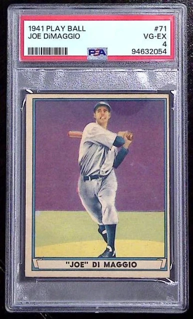 1941 Play Ball #71 Joe DiMaggio New York Yankees Graded PSA 4 (VG-EX)