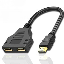 HDMI Splitter Adapter Cable 1 Input 2 Output for Office monitor pc laptop 1080p