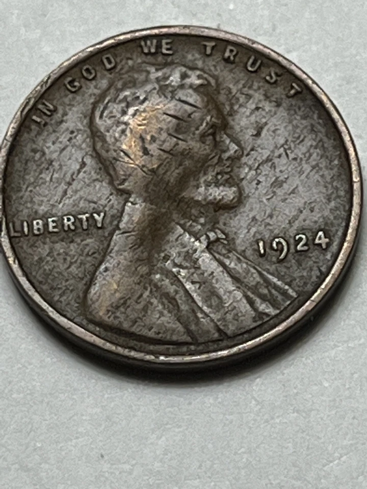 1924 P  1c Wheat Cent Obverse Brockage Error Coin Lot U825 - Image 2 of 4