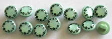 12 x   10mm  Green Shank Plastic Buttons