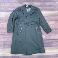 Vtg Sterlingwear of Boston Mens Military Lined Gray Trench Coat Jacket Sz L Reg