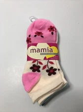Girls Low Cut Socks Size 9-11 Floral 3 Pair