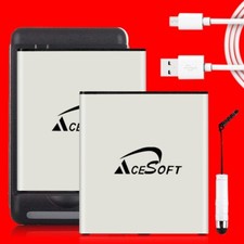 2 x 3700mAh Battery Travel Charger USB Cable F Samsung Galaxy J2 Shine SM-J260A