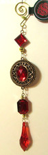 9" circle with red bead jewels hanging ornament