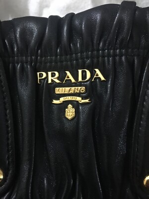Authentic Prada Gaufre Nappa Leather Nero Shoulder Bag | eBay