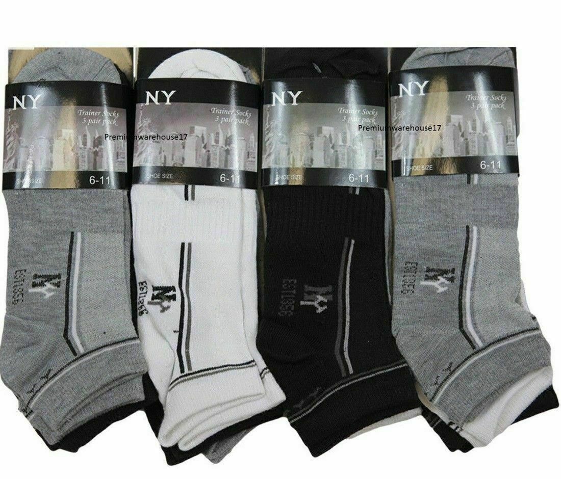 MENS COTTON RICH TRAINER GYM DURABLE SOCKS SPORTS UK 6-11 M10515 Lot