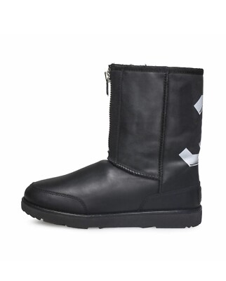 UGG CLASSIC SHORT ZIP WATERPROOF PHILLIP LIM BLACK LEATHER MENS