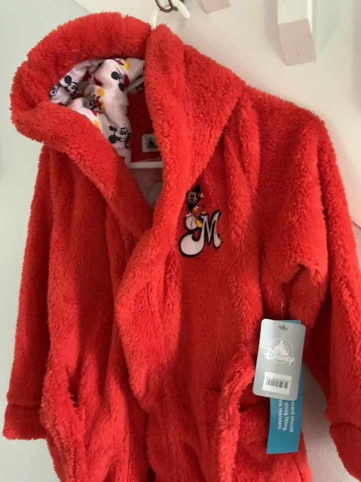 Disney Store Mickey Mouse and Friends Fleece Bathrobe Hooded Size 7/8 NWT - Image 2 of 4