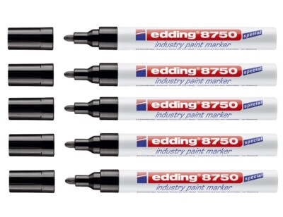 5x Edding Industriemarker 8750 Lackmarker paint marker industry 2-4 mm schwarz