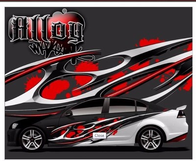 Metal dueling flames vinyl graphic decal motorcycle go kart race car decals