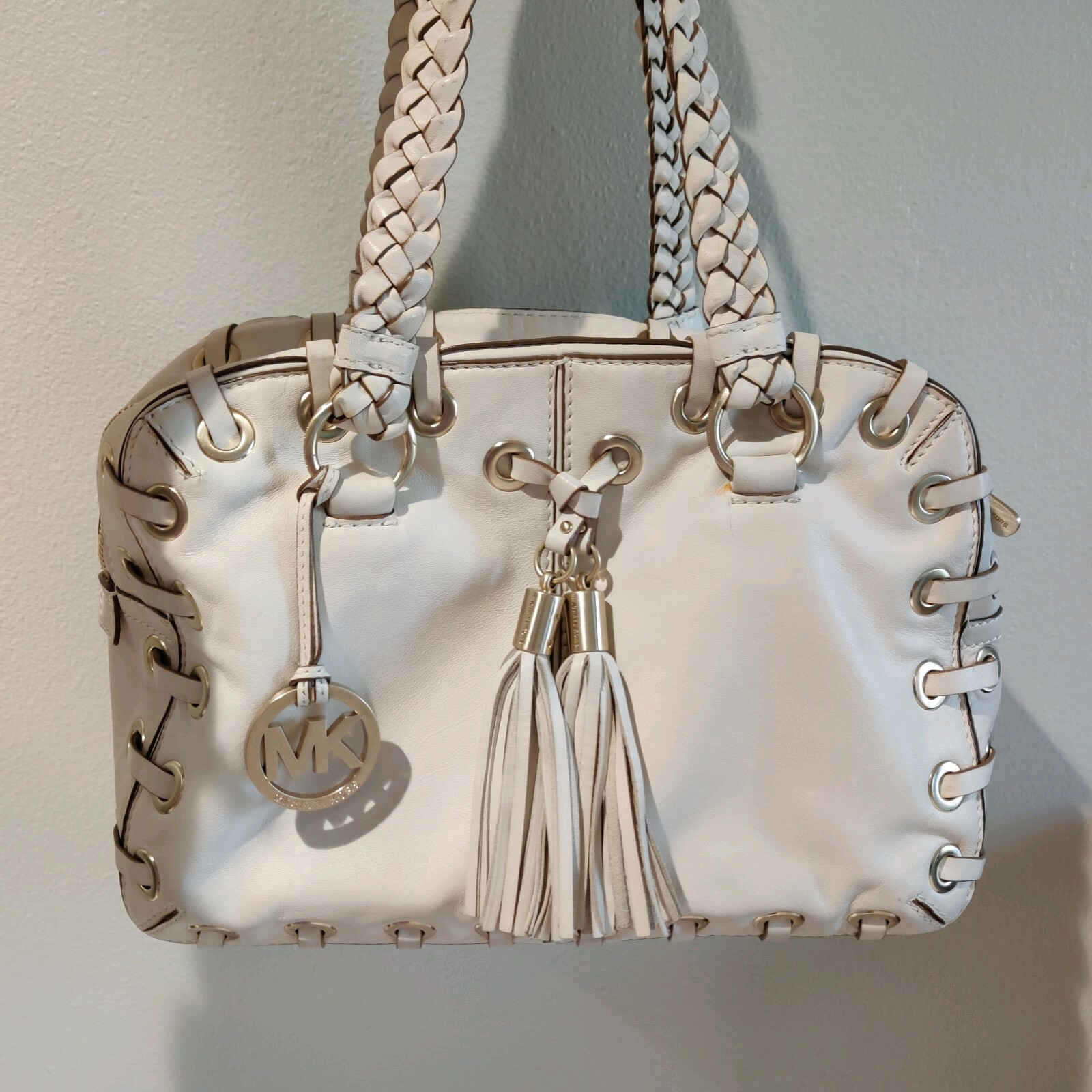 Michael Kors Astor Grommet Large Satchel Vanilla Gem