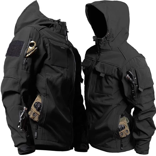 Tactical Jacket Men Military Outdoor Waterproof Hood Windbreaker Work Soft Shell - Picture 10 of 27