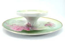 RS Germany 2-Tier CANDY PLATE Tid-Bit Tray Serving Dish Hand Painted Vintage