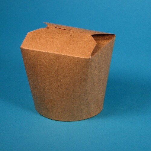 500 Bio Foodboxen Asia Nudelboxen rund braun Papier+Bio Barriere versch. Größen