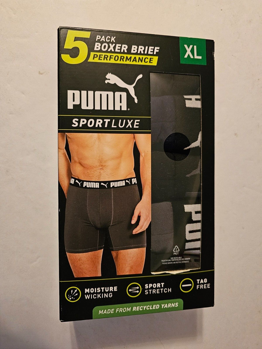 Puma Men's Microfiber Boxer Brief, 5-pack SIZE:X-Large, Black / Grey / Blue  NEW | eBay