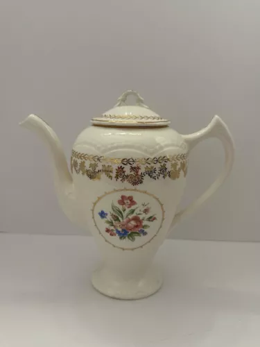 Rose Tea Pot With Lid Gold Trim Fine China *Read Description*