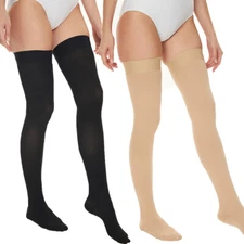 30-40 mmHg COMPRESSION STOCKINGS THIGH HIGH OPEN TOE SOCKS VARICOSE VEINS
