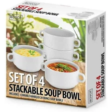 KOVOT Set of 4 Porcelain Stackable 20-Ounce Bowls